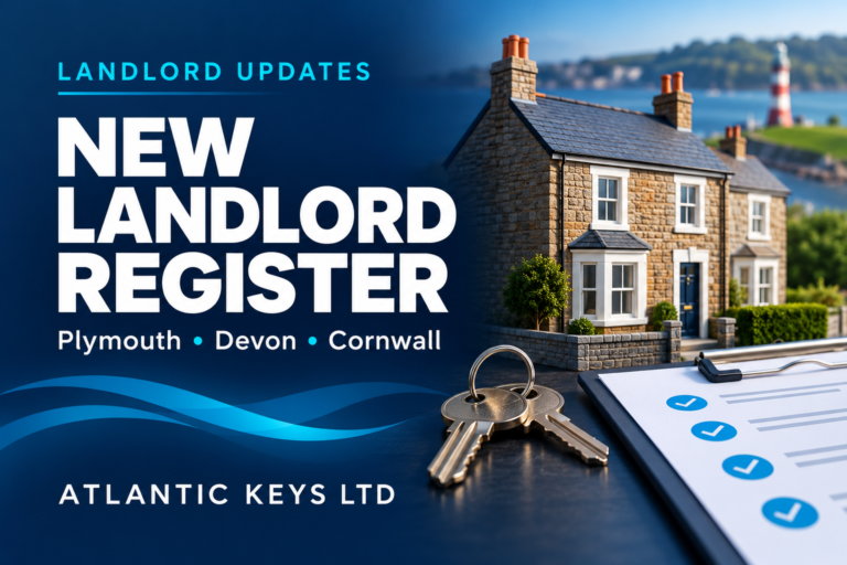 Atlantic Keys landlord register update for Plymouth, Devon and Cornwall.